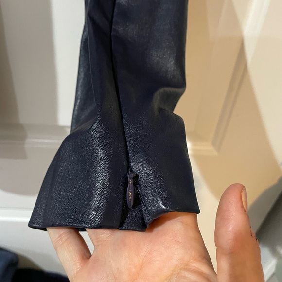 The row navy leather leggings zipper at ankle - Picture 6 of 7